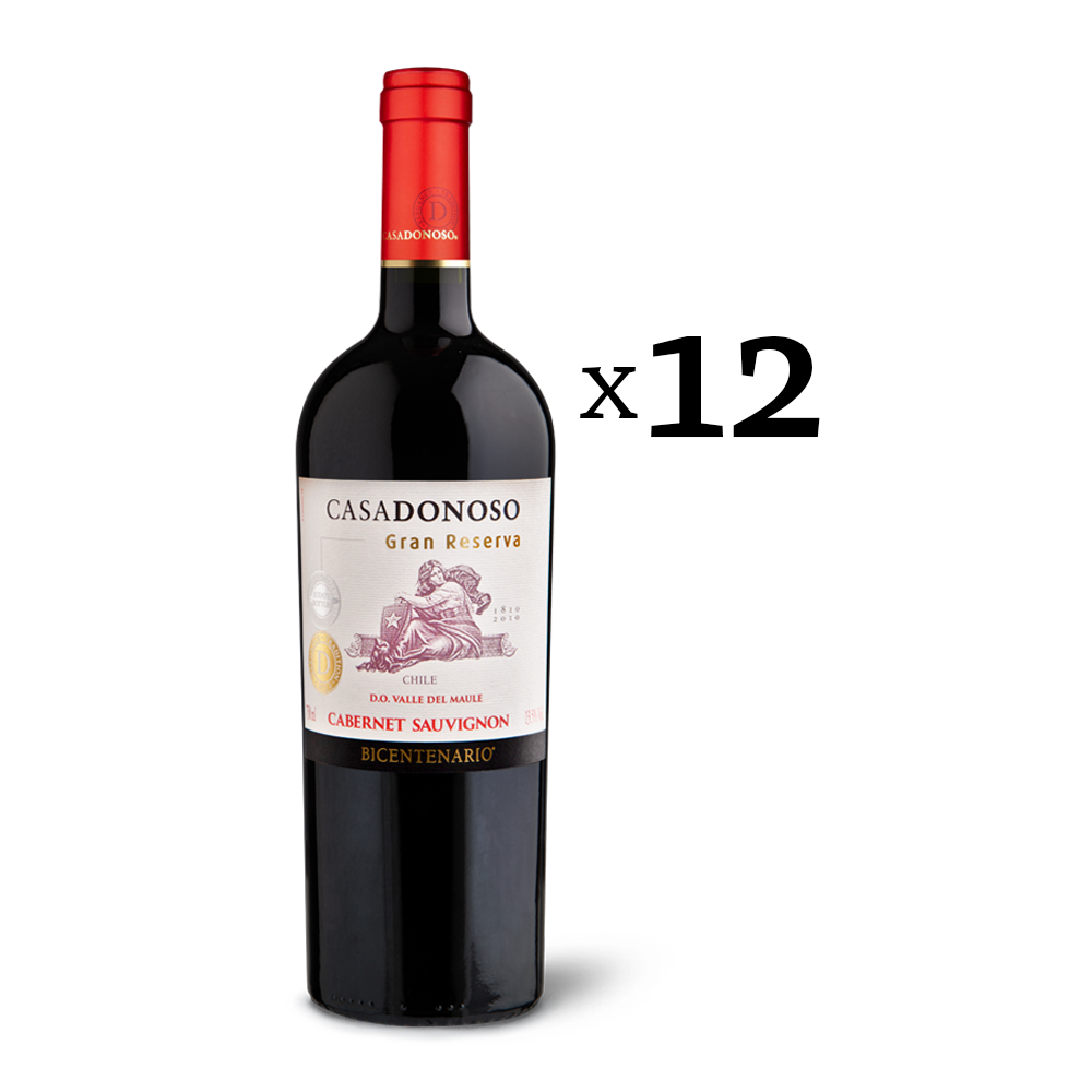 Casa Donoso Gran Reserva Bicentenario Cabernet Sauvignon caja 12 botellas 750 cc