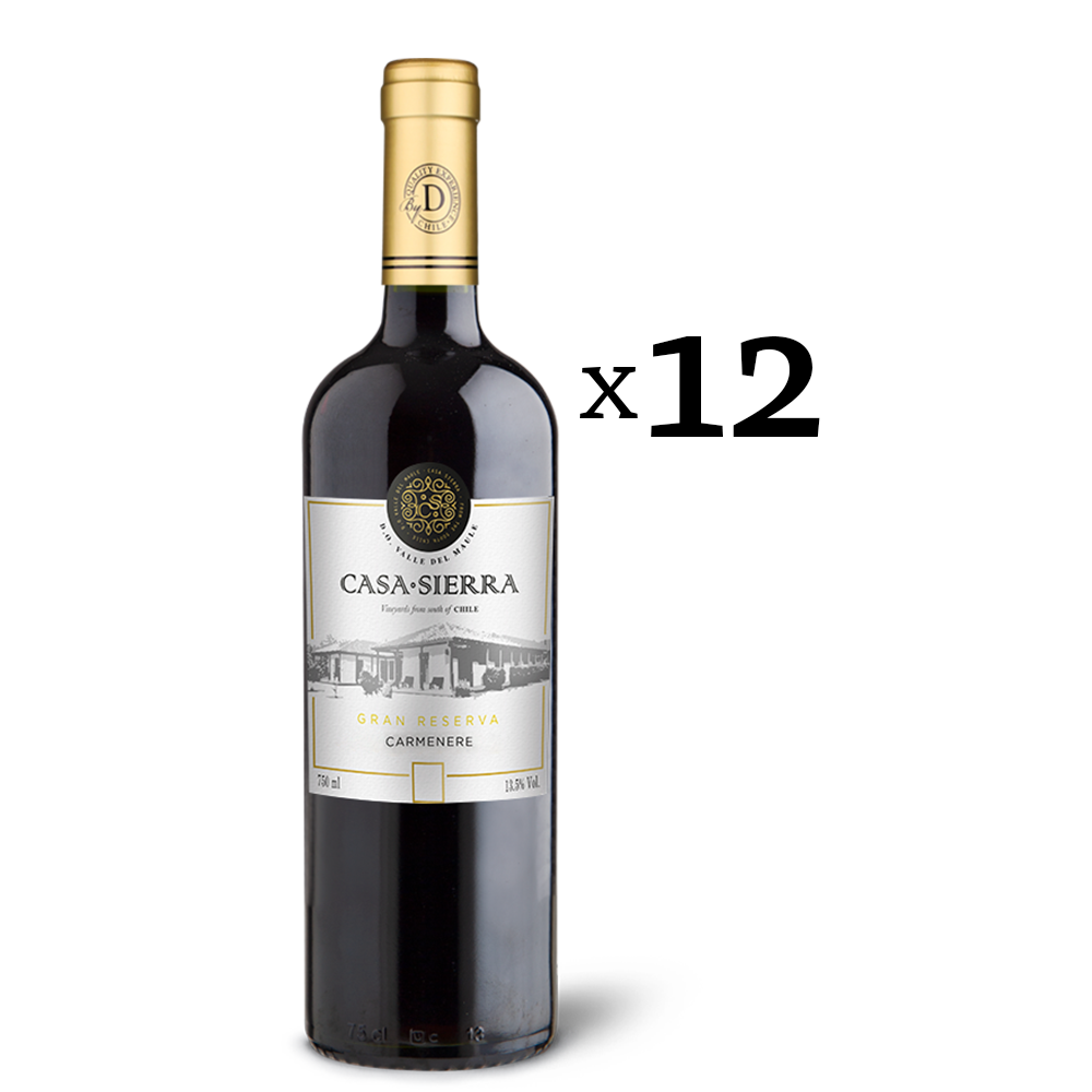 Casa Sierra Gran Reserva Carmenere 750 cc Caja 12 botellas
