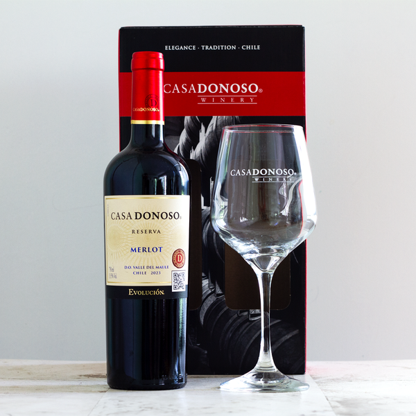 Pack de regalo: Copa + Vino Reserva - Casa Donoso