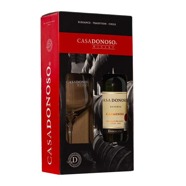 Pack de regalo: Copa + Vino Reserva - Casa Donoso