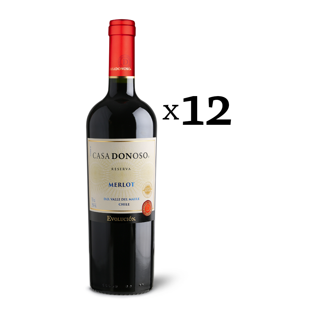 Casa Donoso Reserva Evolucion Merlot caja 12 botellas 750 cc