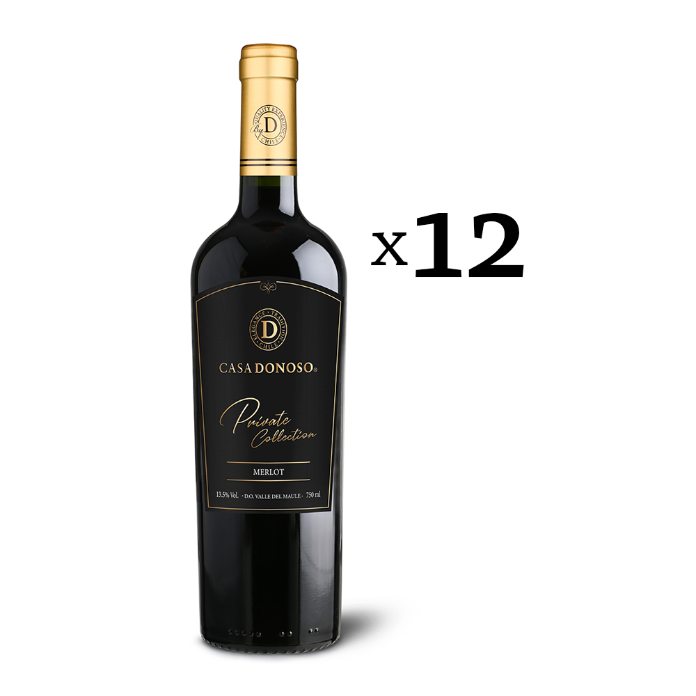 Casa Donoso Private collection Merlot caja 12 botellas 750 cc
